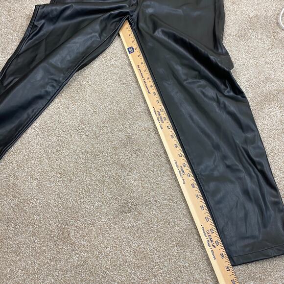 ZARA Faux Leather High Rise Pants Mom Fit Black Womens Size 10 Grunge Y2K 90s - Picture 13 of 13